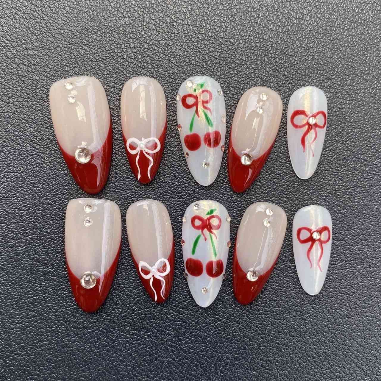 Cherry press on nails #15